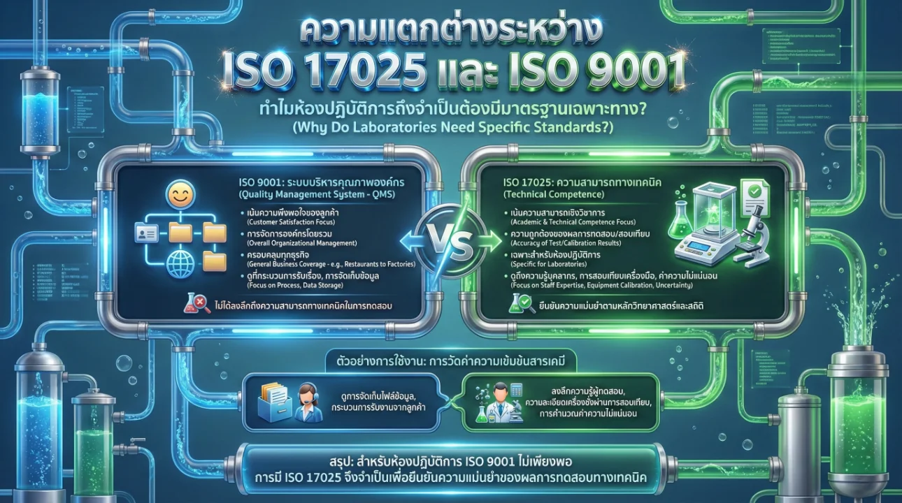 ความแตกต่างระหว่าง ISO 17025 และ ISO 9001 