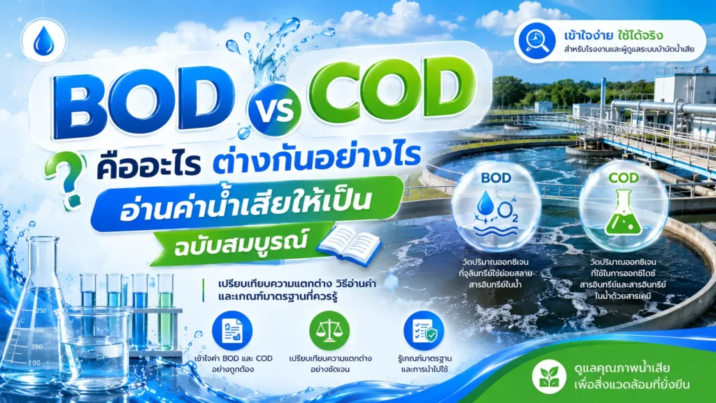 BOD COD คืออะไร ต่างกันอย่างไร