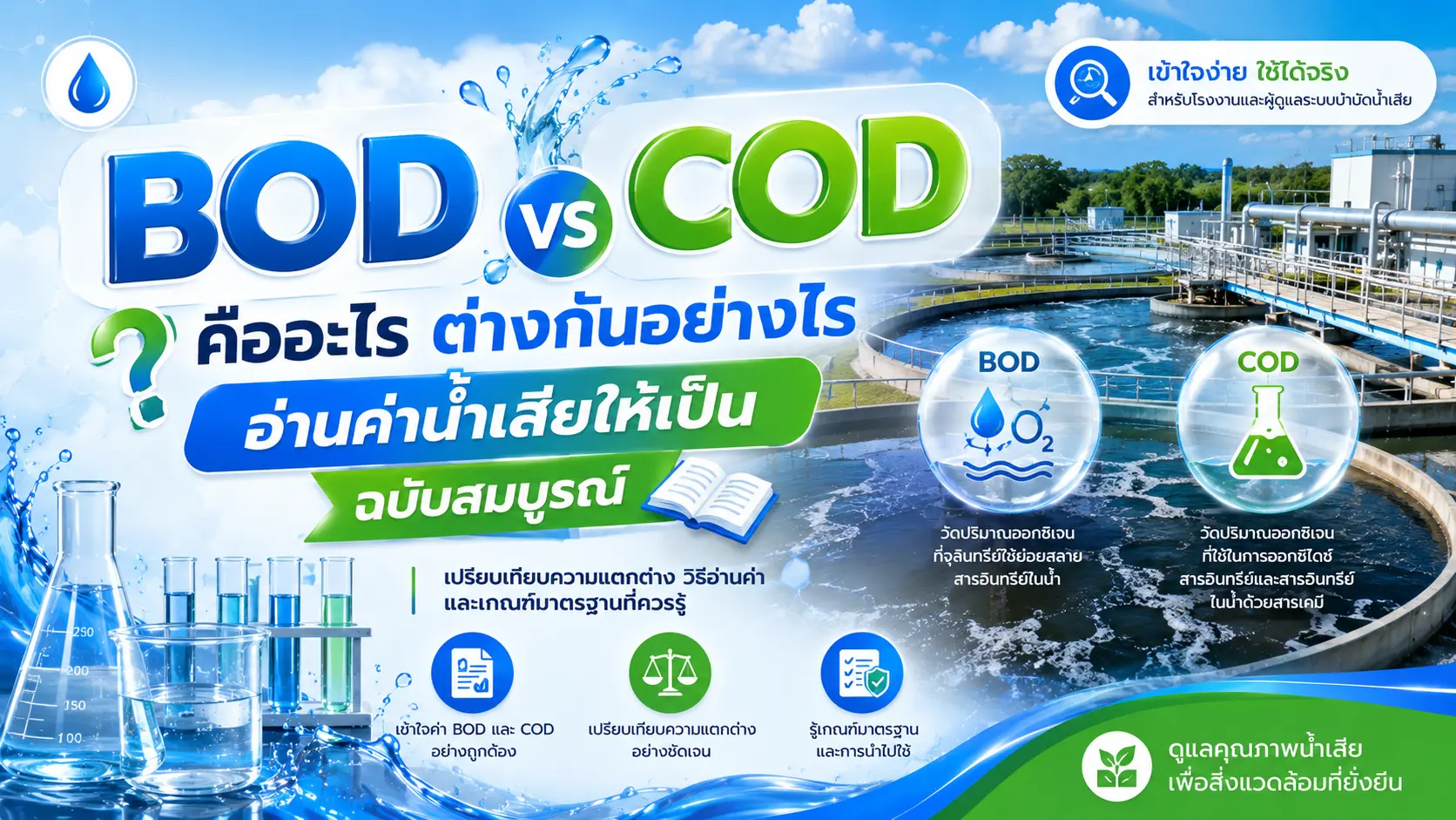 BOD COD คืออะไร ต่างกันอย่างไร อ่านค่าน้ำเสียให้เป็นฉบับสมบูรณ์