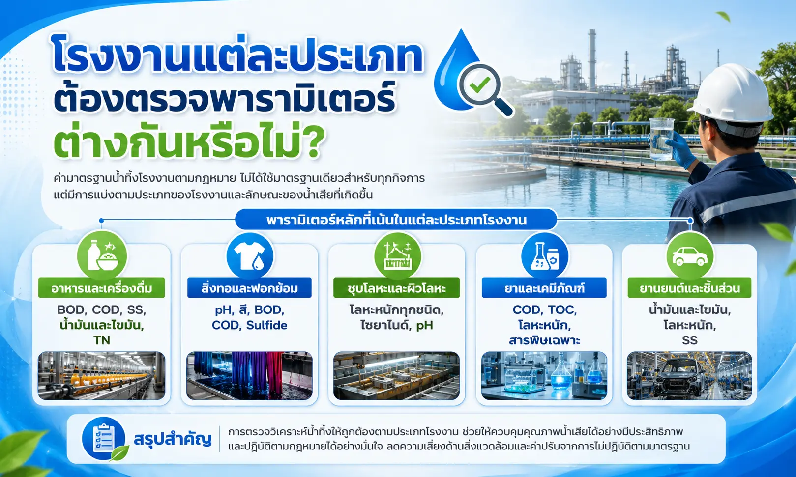 การตรวจน้ำทิ้งโรงงาน