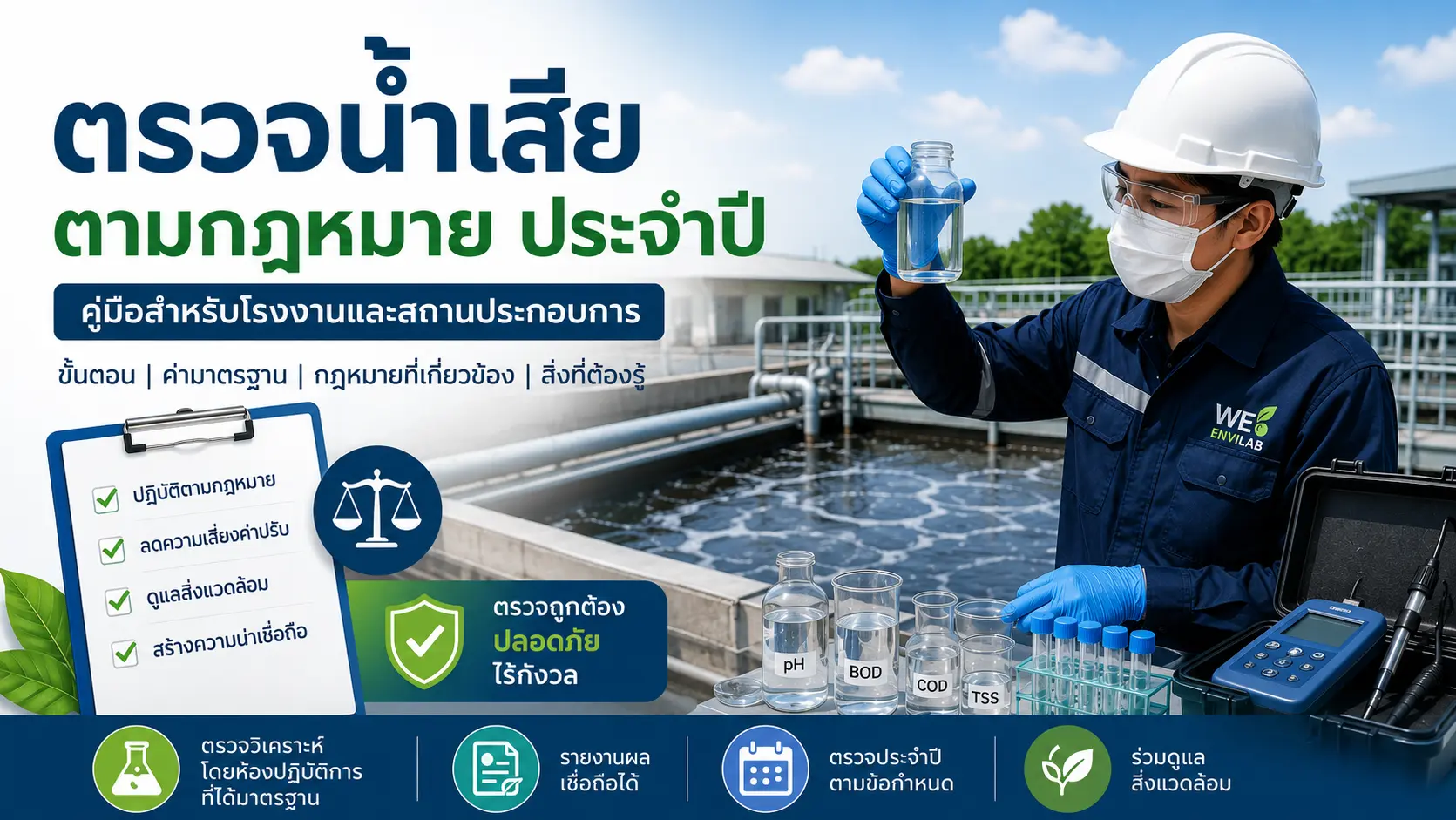 ตรวจน้ำเสียตามกฎหมาย ประจำปี