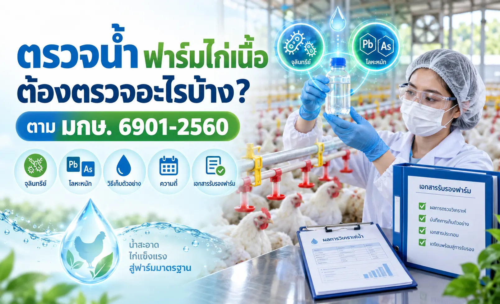 ตรวจน้ำ ฟาร์มไก่เนื้อ