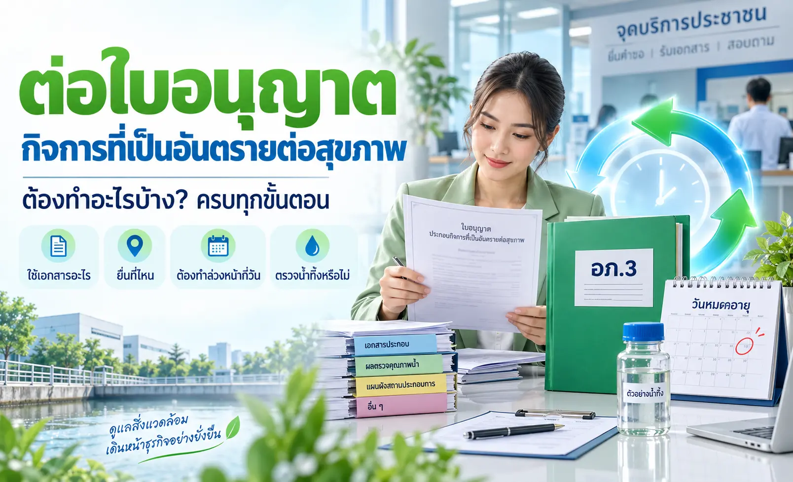 ต่อใบอนุญาตประกอบกิจการที่เป็นอันตรายต่อสุขภาพ