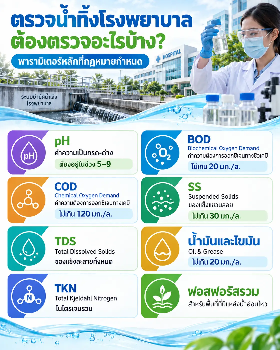 น้ำทิ้งโรงพยาบาล มาตรฐาน