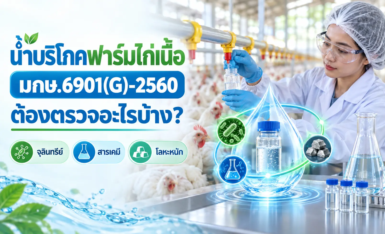 น้ำบริโภค ฟาร์มไก่เนื้อ มกษ.6901(G)-2560