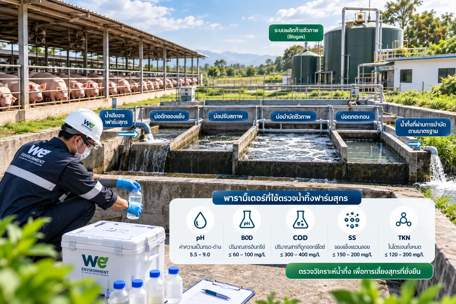 ระบบบำบัดน้ำเสียภายในฟาร์มสุกร